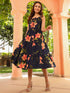 Printed Fit & Flared Pure Cotton Midi Ethnic Dresses